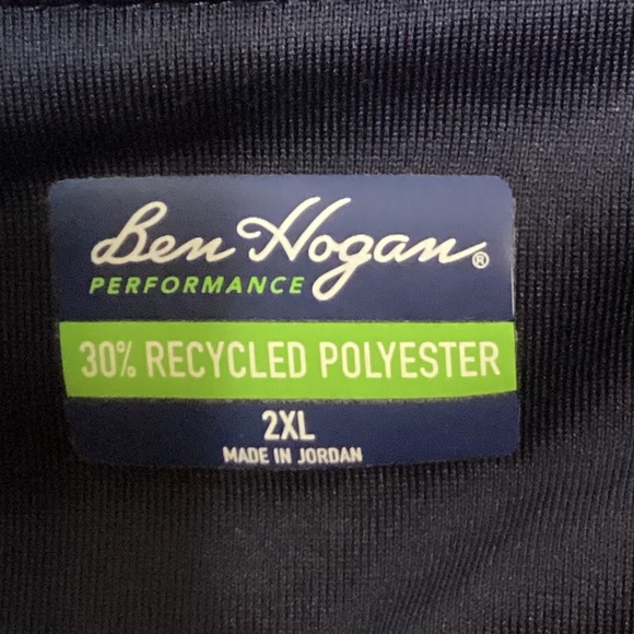 Ben Hogan Performance Golf Polo Shirt 2XL Blue Striped 30% Recycled Polyester‎ - Picture 7 of 11